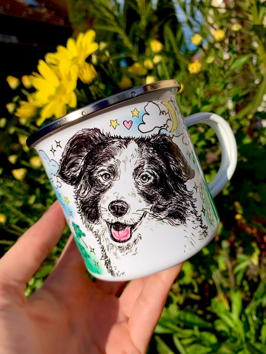 Border Collie kutya bögre - VÁLASZTHATÓ 6 FÉLE BORDER COLLIE mintával