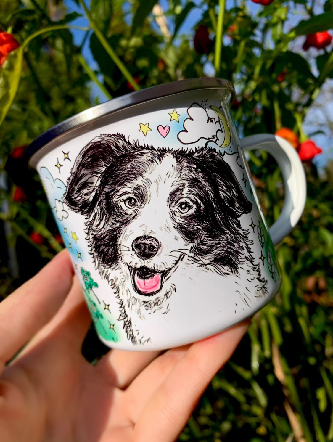 Border Collie kutya bögre - VÁLASZTHATÓ 6 FÉLE BORDER COLLIE mintával