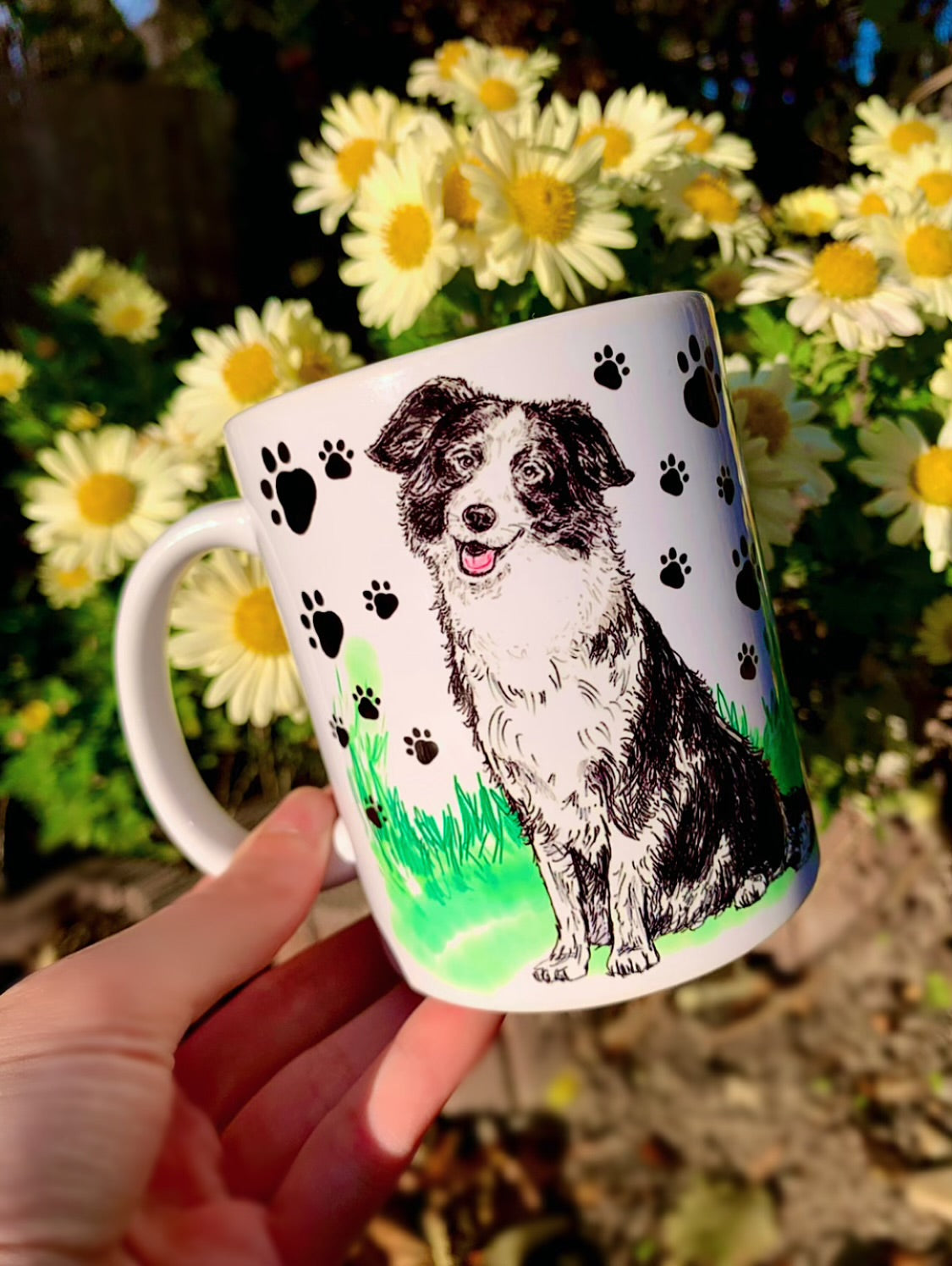 Border Collie kutya bögre - 3 féle választható Border Collie mintával - Kerámia