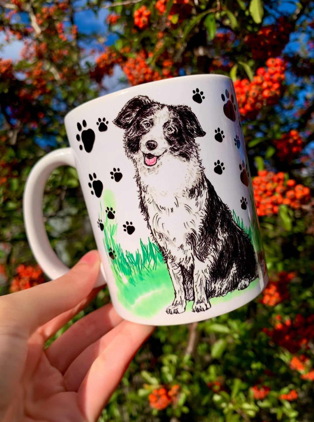 Border Collie kutya bögre - 3 féle választható Border Collie mintával - Kerámia