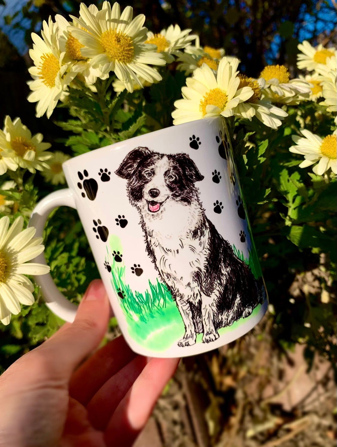 Border Collie kutya bögre - 3 féle választható Border Collie mintával - Kerámia