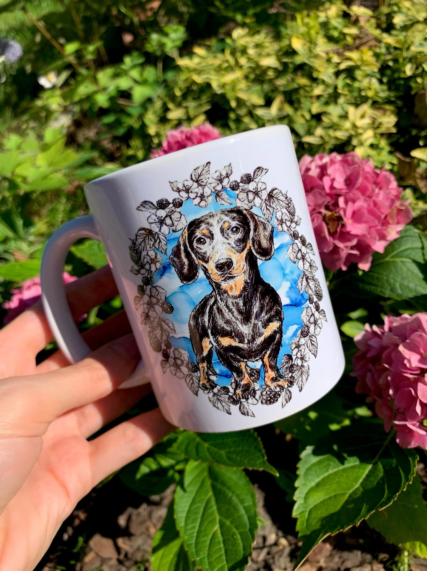 Black and Tan Dachshund mug - Cser Tacskó bögre - 5 féle Szín és háttér