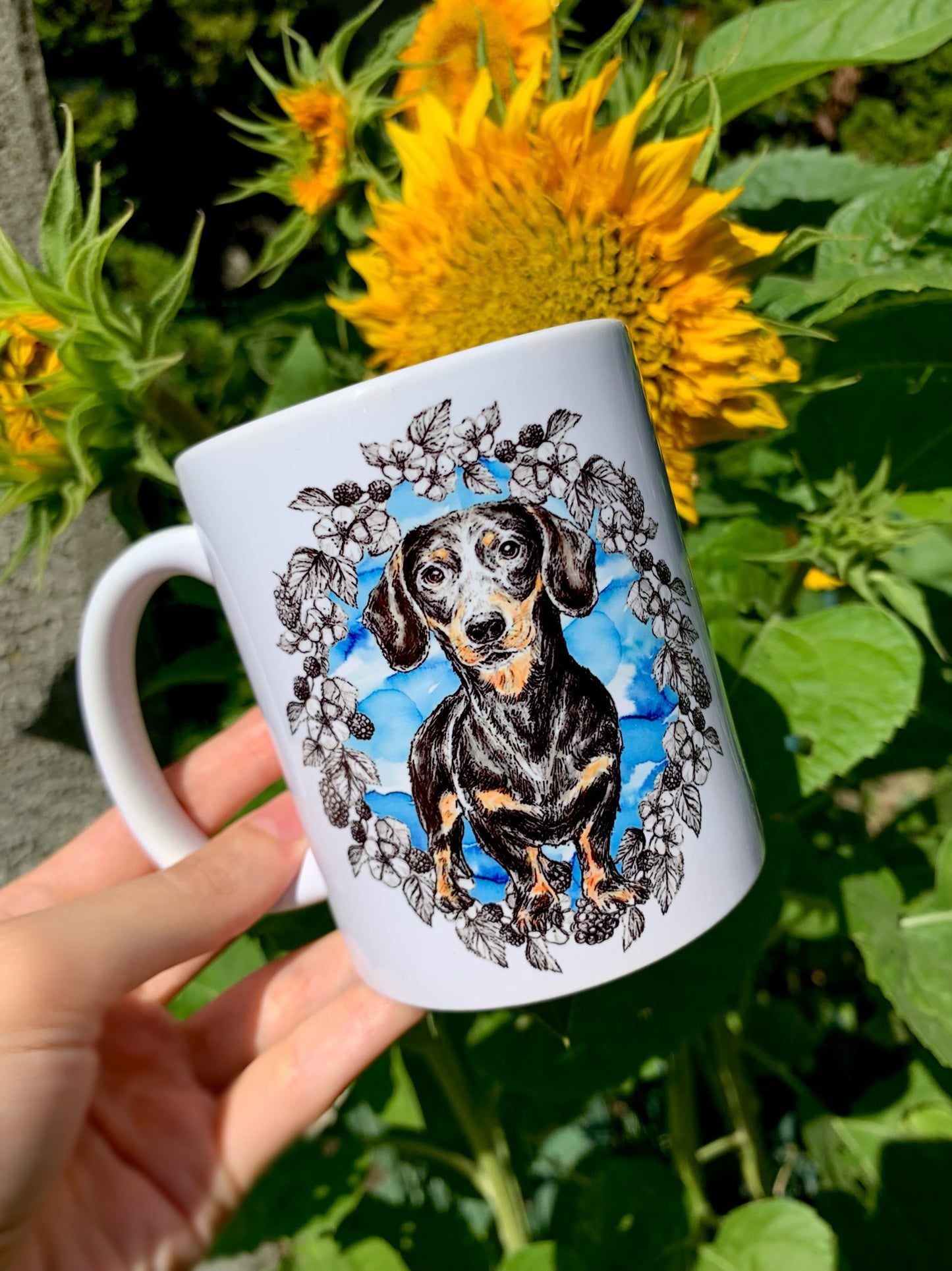 Black and Tan Dachshund mug - Cser Tacskó bögre - 5 féle Szín és háttér