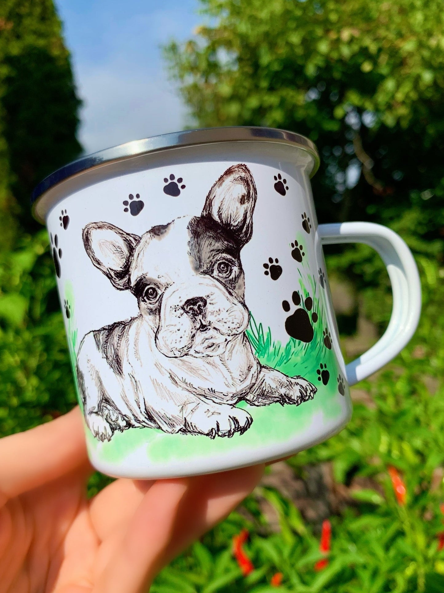 French Bulldog bögre - Foltos Francia Bulldog bögre - 2 féle választható francia Bulldog mintával