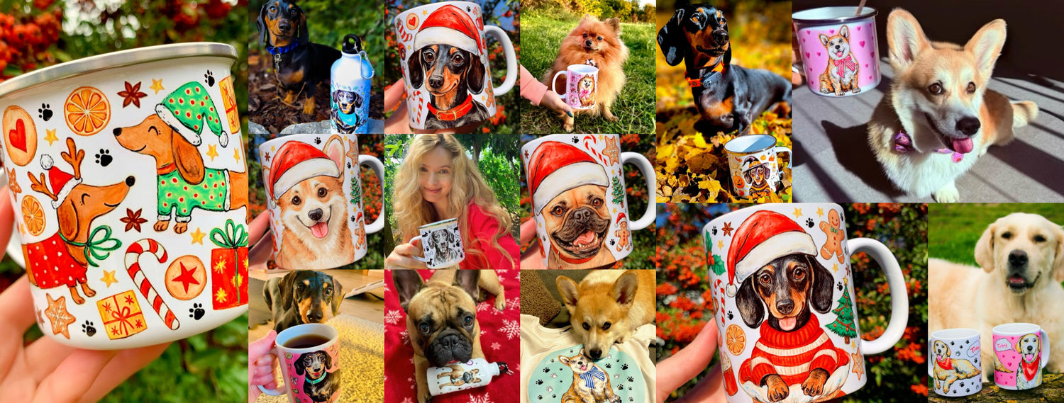 Kézzel festett Kutyás & Állatos ajándékok prémium minőségben – Bögrék, Kulacsok, Táskák egyedi grafikával. ❤️ Találd meg a kedvencedet! Válogass tacskó, corgi, francia bulldog, golden retriever, toy poodle és sok más kutyafajta mintával díszített bögréi közül.