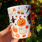 Halloween Tacskós bögre - Kézzel festett Cser Tacskó Halloweeni szellem tök boszi mintával