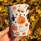 Halloween Tacskós bögre - Kézzel festett Cser Tacskó Halloweeni szellem tök boszi mintával