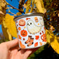 Halloweeni Tacskós fém bögre - Kézzel festett Tacskó Halloweeni Szellem és Pumpkin őszi mintával