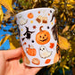 Halloween Tacskós bögre - Kézzel festett Cser Tacskó Halloweeni szellem tök boszi mintával