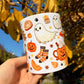 Halloween Tacskós bögre - Kézzel festett Tacskó Halloweeni Pumpkin és őszi szellemes leveles mintával