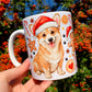 Karácsonyi Corgi kutya bögre - Kézzel festett Corgi kutya és karácsonyi mintával