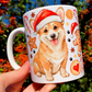 Karácsonyi Corgi kutya bögre - Kézzel festett Corgi kutya és karácsonyi mintával
