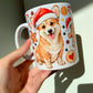 Karácsonyi Corgi kutya bögre - Kézzel festett Corgi kutya és karácsonyi mintával