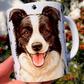 Border collie kutyás bögre - Kézzel festett Border collie kutya és mancs mintával