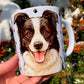 Border collie kutyás bögre - Kézzel festett Border collie kutya és mancs mintával