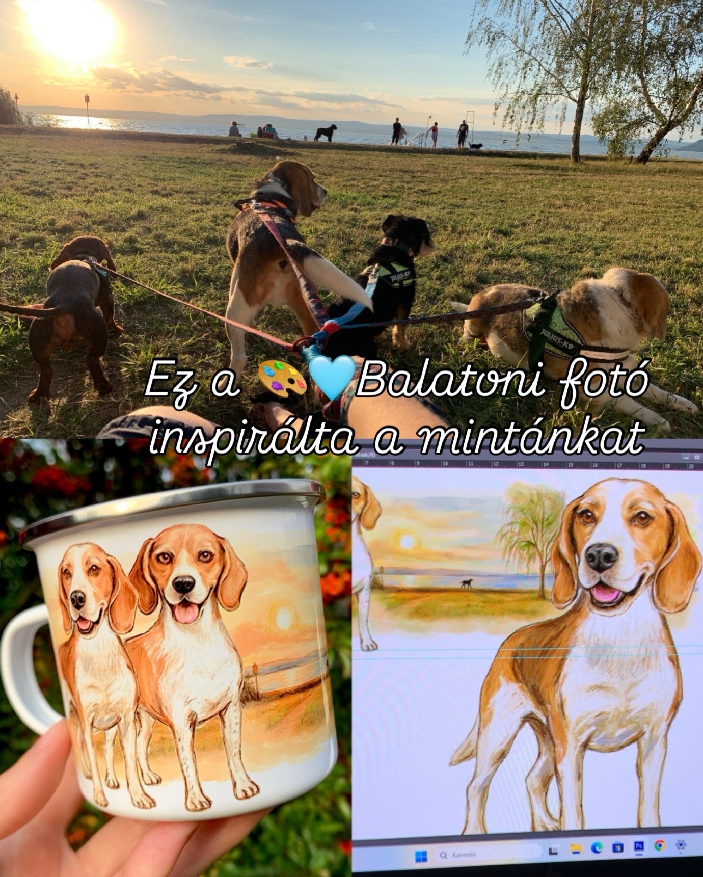 PRÉMIUM KÉZZEL RAJZOLT KISÁLLATPORTRÉ – Teljesen egyedi háttér mintákkal – "Prémium csomag" 45.990 FT-tól