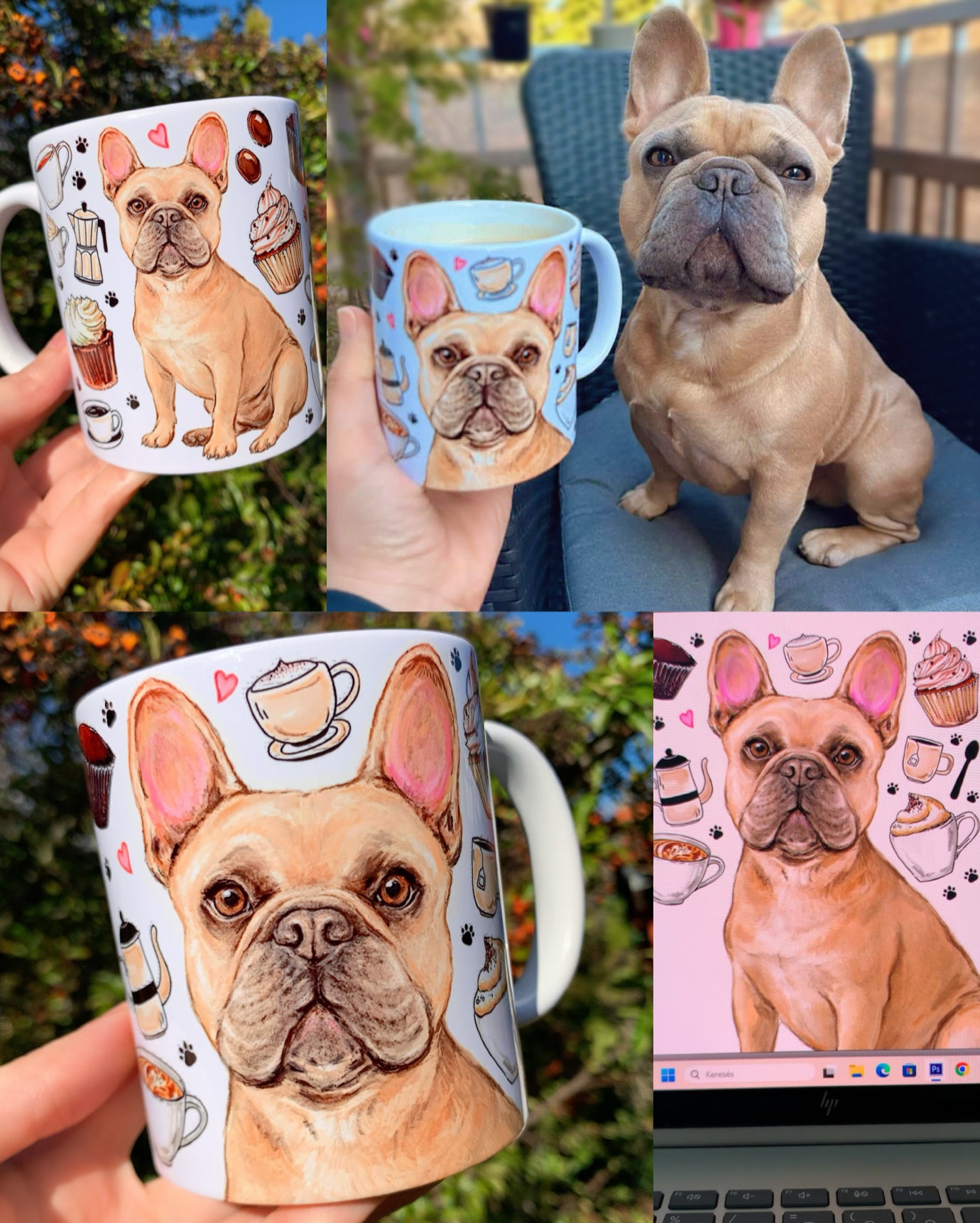 PRÉMIUM KÉZZEL RAJZOLT KISÁLLATPORTRÉ – Teljesen egyedi háttér mintákkal – "Prémium csomag" 45.990 FT-tól