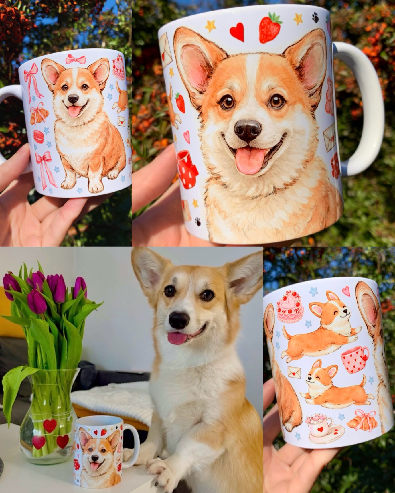 PRÉMIUM KÉZZEL RAJZOLT KISÁLLATPORTRÉ – Teljesen egyedi háttér mintákkal – "Prémium csomag" 45.990 FT-tól