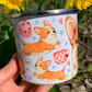 Corgi kutyás bögre - Kézzel festett ugró Corgi mintákkal