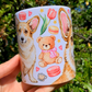 Corgi kutyás bögre - Kézzel rajzolt Corgi minta és Macis virágos minták