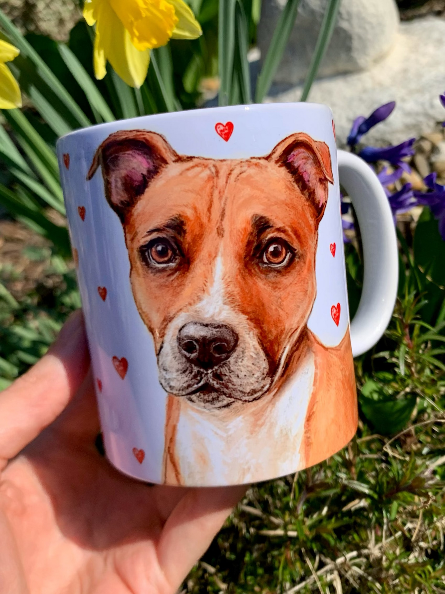 Staffordshire bullterrier bögre - Kézzel festett Staffi mintával