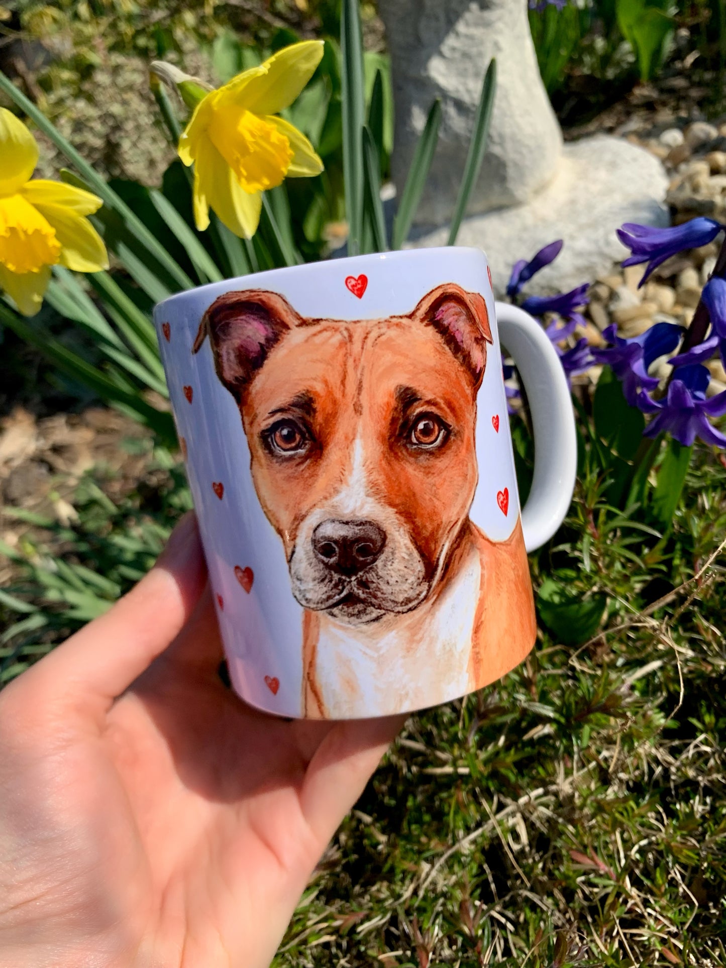 Staffordshire bullterrier bögre - Kézzel festett Staffi mintával