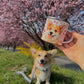 Corgi kutyás bögre - Kézzel festett ugró Corgi minta és süti mintákkal