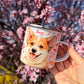 Corgi kutyás bögre - Kézzel festett ugró Corgi mintákkal