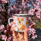 Corgi kutyás bögre - Kézzel festett ugró Corgi mintákkal