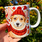 Corgi kutyás bögre - Őszi sálas Corgi mintával és süni mintával
