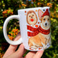 Corgi kutyás bögre - Őszi sálas Corgi mintával és süni mintával