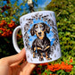 Black and Tan Dachshund mug - Cser Tacskó bögre - Gyümölcsös háttér