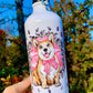 Corgi kutyás Kulacs - Kézzel festett Corgi kutya és rózsaszín virágos mintákkal