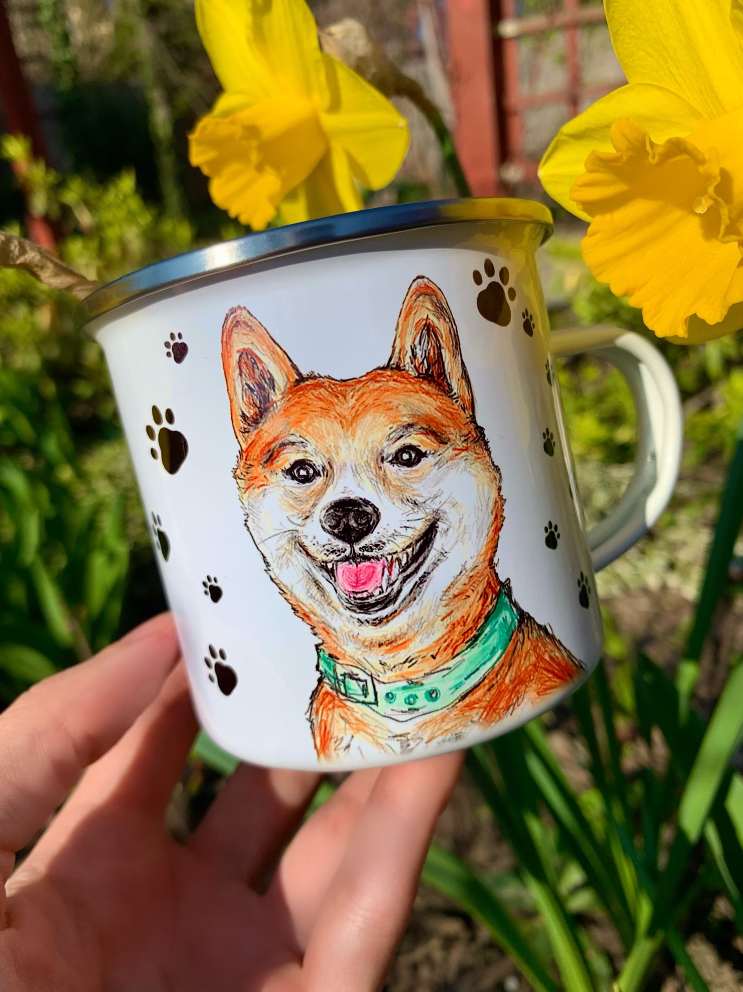 Shiba Inu bögre - 2 féle Shiba Inu kutyussal és mancsokkal