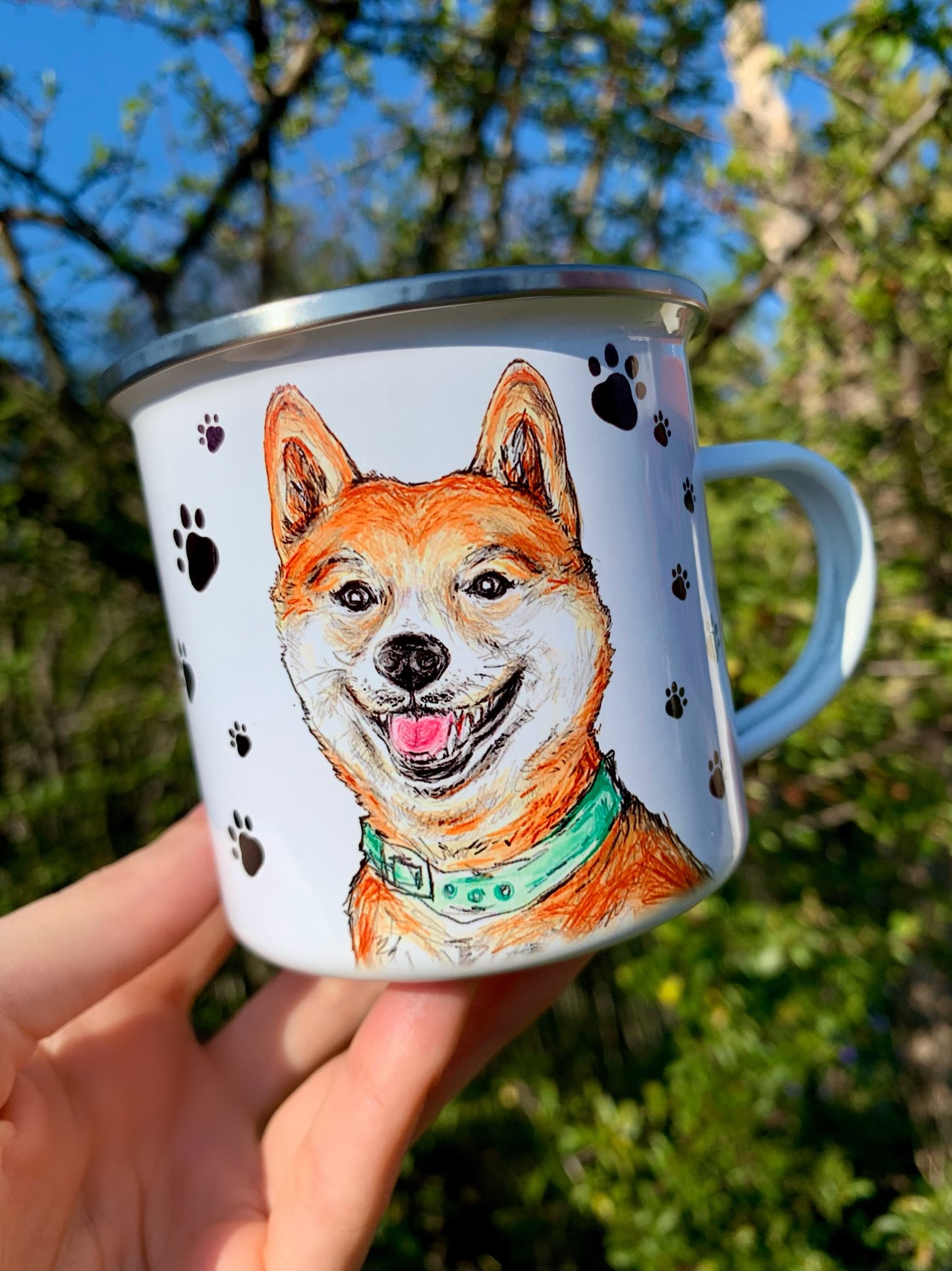 Shiba Inu bögre - 2 féle Shiba Inu kutyussal és mancsokkal