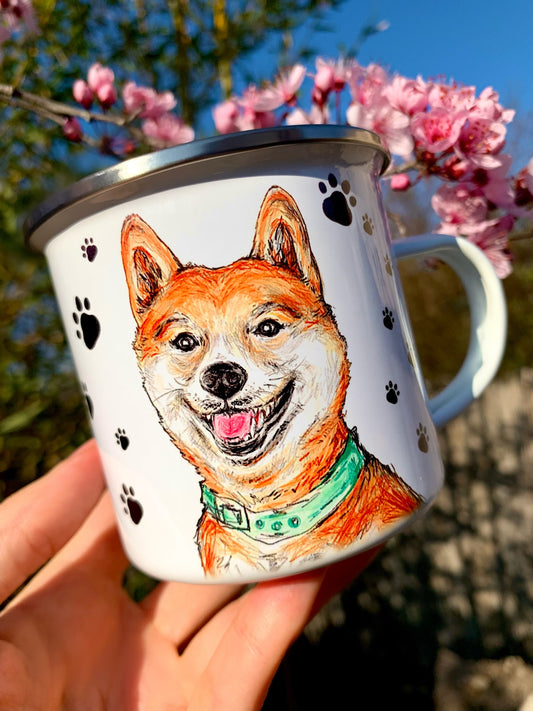 Shiba Inu bögre - 2 féle Shiba Inu kutyussal és mancsokkal