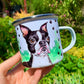 Egyedi Boston terrier mintás túrabögre – kézzel festett kutyás dizájnnal