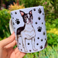 Boston terrier kutyás bögre – álló kutya grafikával és mancs mintával