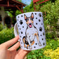 Kézzel készült Bullterrier ajándék kerámián – ülő kutyás grafikával
