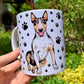 Prémium kerámia bögre foltos Bullterrier mintával és apró mancsnyomokkal