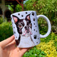 Kerámia bögre Boston terrier illusztrációval – kézműves ajándék