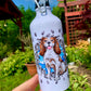 Cavalier Spániel mintás Kulacs - Kézzel festett Cavalier spániel és gyümölcsös mintával - KÉK