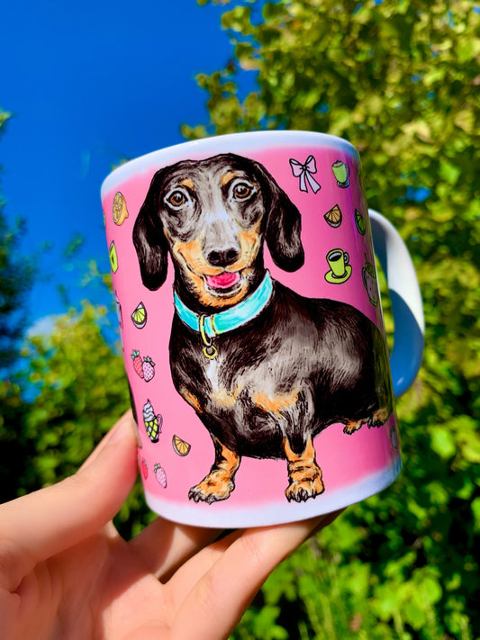 Black and Tan Dachshund mug - Cser Tacskó bögre - 2 féle kutya mintával - Kerámia