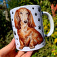 Long haired dachshund mug - Hosszúszőrű Tacskó bögre - Mancsokkal - Kerámia