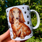 Long haired dachshund mug - Hosszúszőrű Tacskó bögre - Mancsokkal - Kerámia