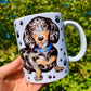 Merle dachshund mug - Merle Tacskó bögre - Választható 2 féle Nyakörv