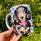 Merle dachshund mug - Merle Tacskó bögre - Választható 2 féle Nyakörv