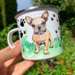 French Bulldog mug - Barna Francia Bulldog bögre - Álló & Fekvő Bulldog Mintával - Fém