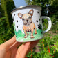 French Bulldog mug - Barna Francia Bulldog bögre - Álló & Fekvő Bulldog Mintával - Fém