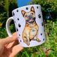 French Bulldog mug - Barna Francia Bulldog bögre - Mancsos mintával - Kerámia